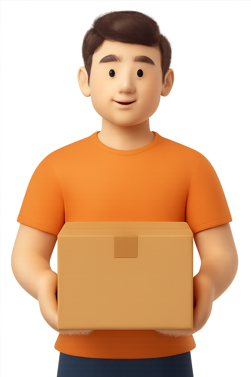 Courier delivering package